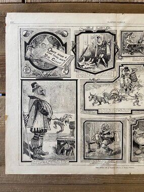 Thomas Worth, Antique Print, Woodcut Engraving, Giant